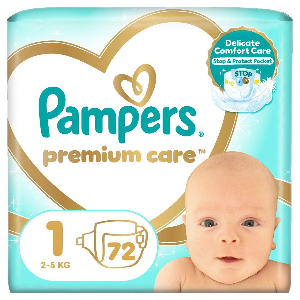 Pampers Premium Care pelenka, Újszülött 1, 2-5 kg, 72 db