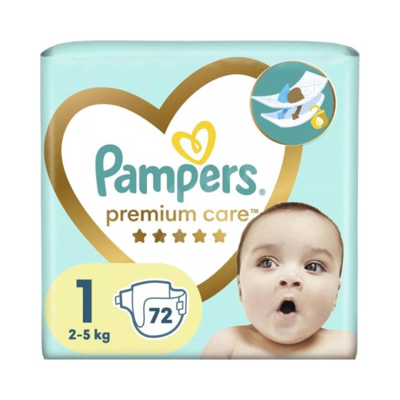 Pampers Premium Care pelenka, Újszülött 1, 2-5 kg, 72 db