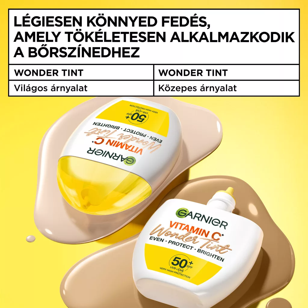 Garnier Wonder Tint színezett fluid C-vitaminnal SPF50+, világos (40 ml)