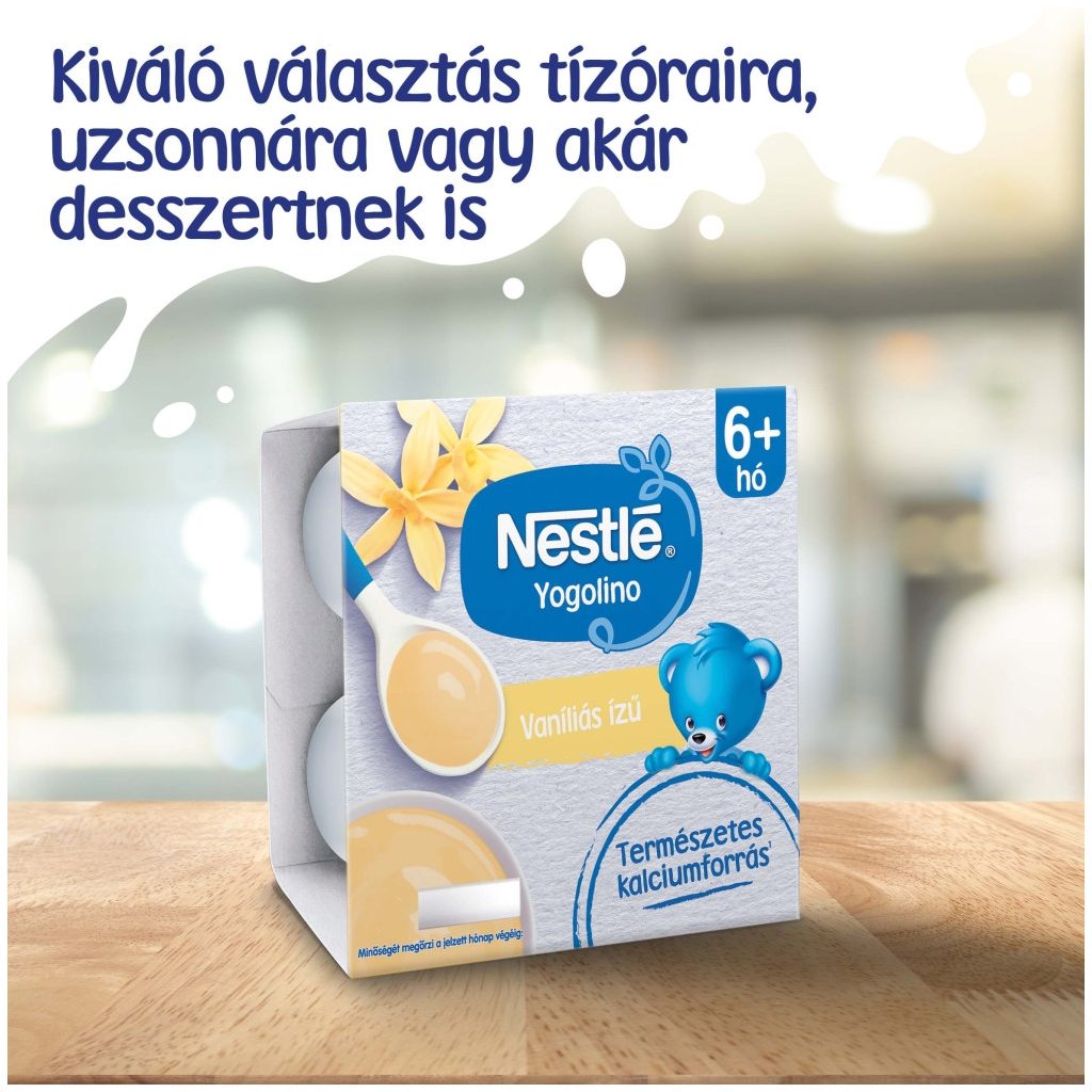 Nestlé Yogolino vaníliás ízű babapuding 6-36 hónapos korig (4x100 g)