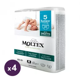   MOLTEX Pure&Nature öko bugyipelenka, Junior 5, 9-14 kg HAVI PELENKACSOMAG 80 db