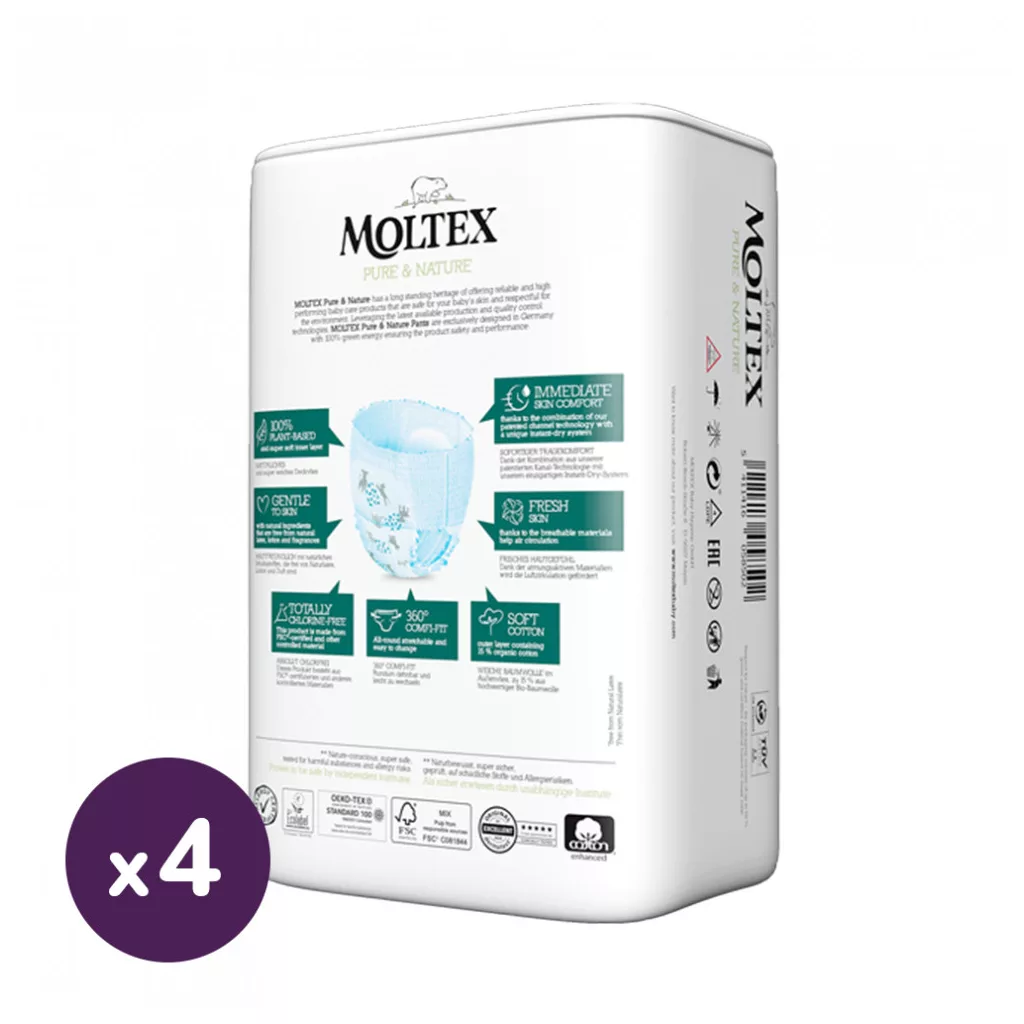 MOLTEX Pure&Nature öko bugyipelenka, Junior 5, 9-14 kg HAVI PELENKACSOMAG 80 db
