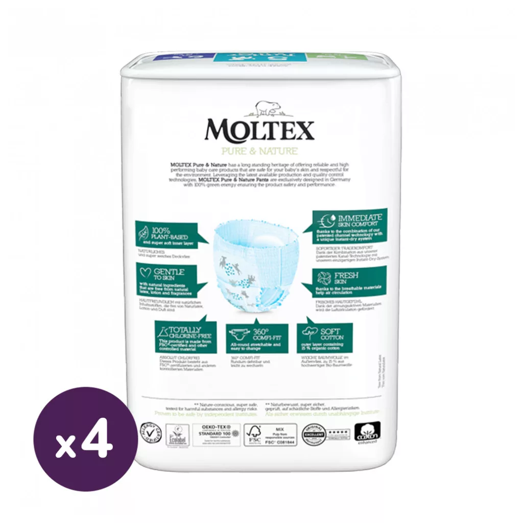 MOLTEX Pure&Nature öko bugyipelenka, Junior 5, 9-14 kg HAVI PELENKACSOMAG 80 db