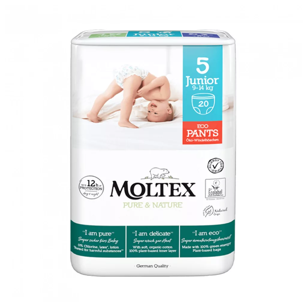 MOLTEX Pure&Nature öko bugyipelenka, Junior 5, 9-14 kg, 20 db