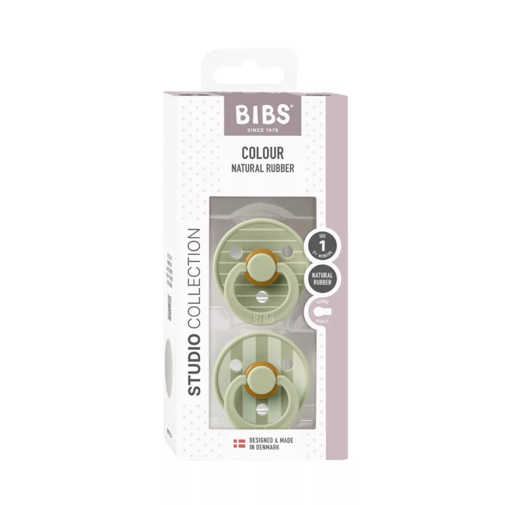 Bibs Studio PIN Colour, 0-6 hó, 2 db (zsálya mix)