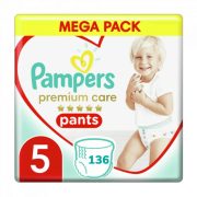   Pampers Premium Care Pants bugyipelenka, Junior 5, 12-17 kg HAVI PELENKACSOMAG 136 db