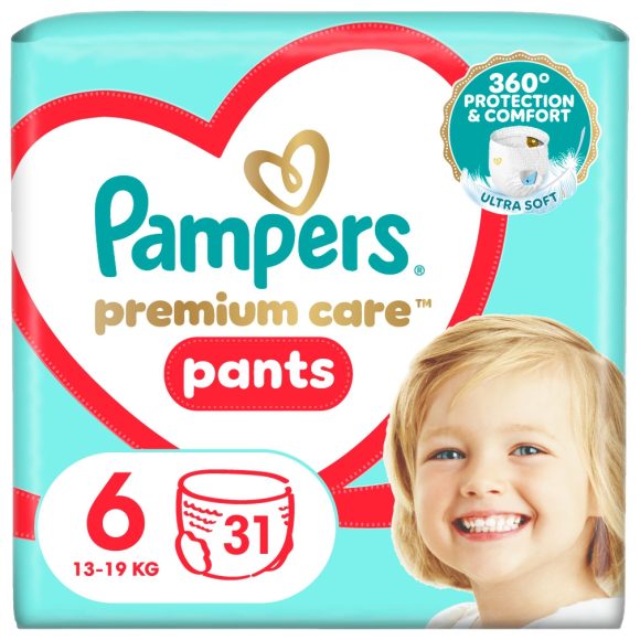 Pampers Premium Care Pants bugyipelenka, Junior+ 6, 15 kg+, 31 db