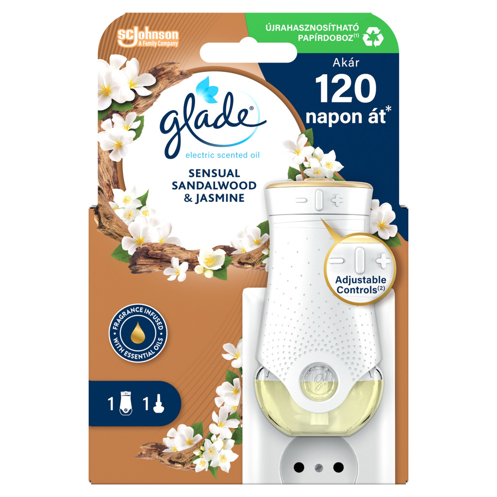 Glade Sensual Sandalwood & Jasmine elektromos légfrissítő készülék (20 ml)