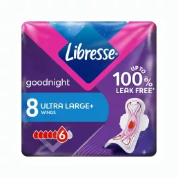   Libresse Ultra Large+ Goodnight szárnyas éjszakai egészségügyi betét (8 db)