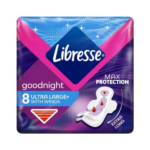 Libresse Ultra Large+ Goodnight szárnyas éjszakai egészségügyi betét (8 db)