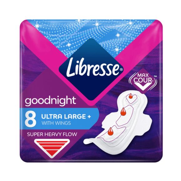 Libresse Ultra Large+ Goodnight szárnyas éjszakai egészségügyi betét (8 db)