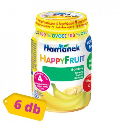 MEGSZŰNT - Hamánek Happy Fruit bébidesszert 100% gyümölcs banán, 4 hó+ (6x190 g)