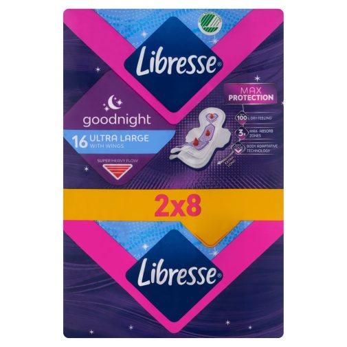 Libresse Ultra Goodnight Large Wings egészségügyi betét (2x8 db)