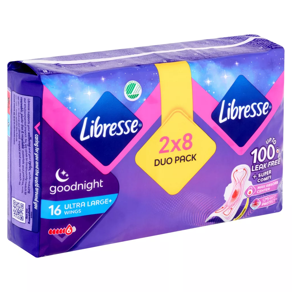 Libresse Ultra Goodnight Large Wings egészségügyi betét (2x8 db)