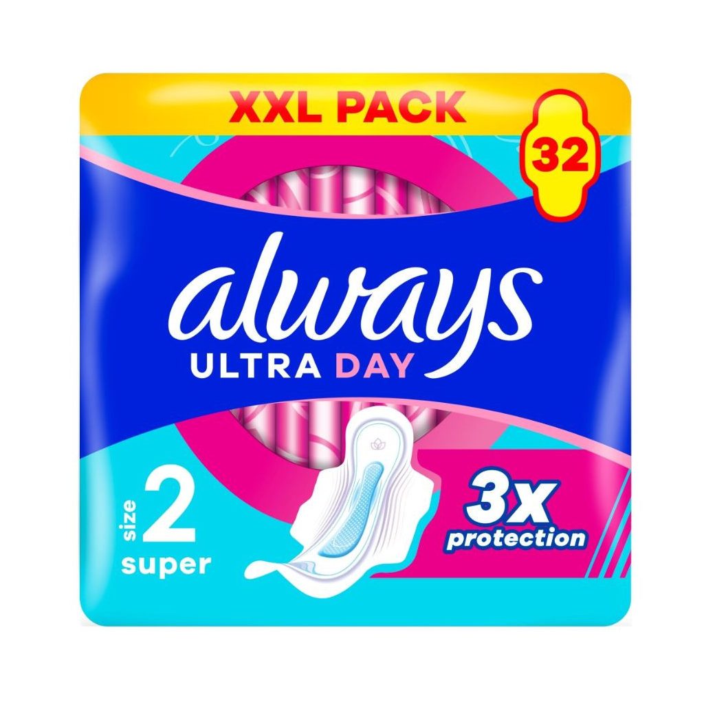 Always Ultra Day Super egészségügyi szárnyas betét, 2-es méret (32 db)