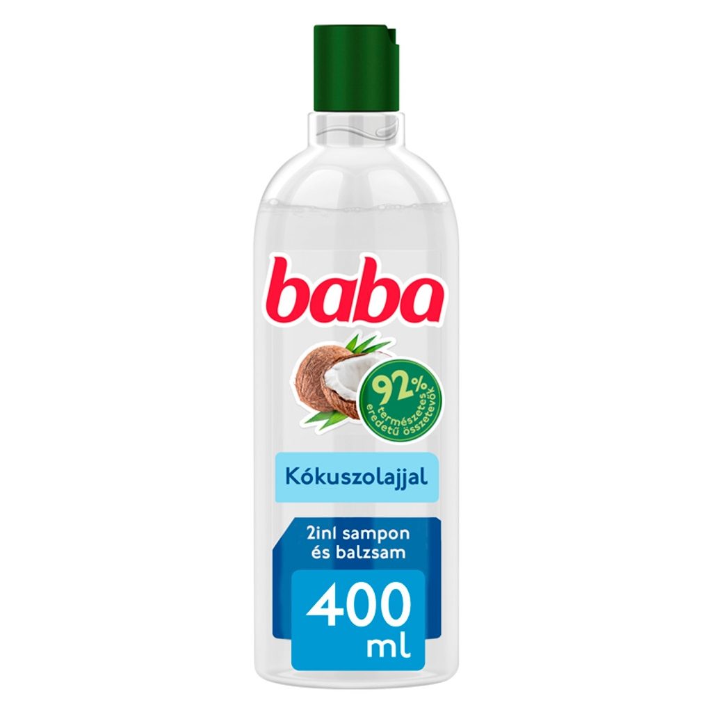 Baba 2in1 sampon és balzsam kókuszolajjal száraz és töredezett hajra 400 ml