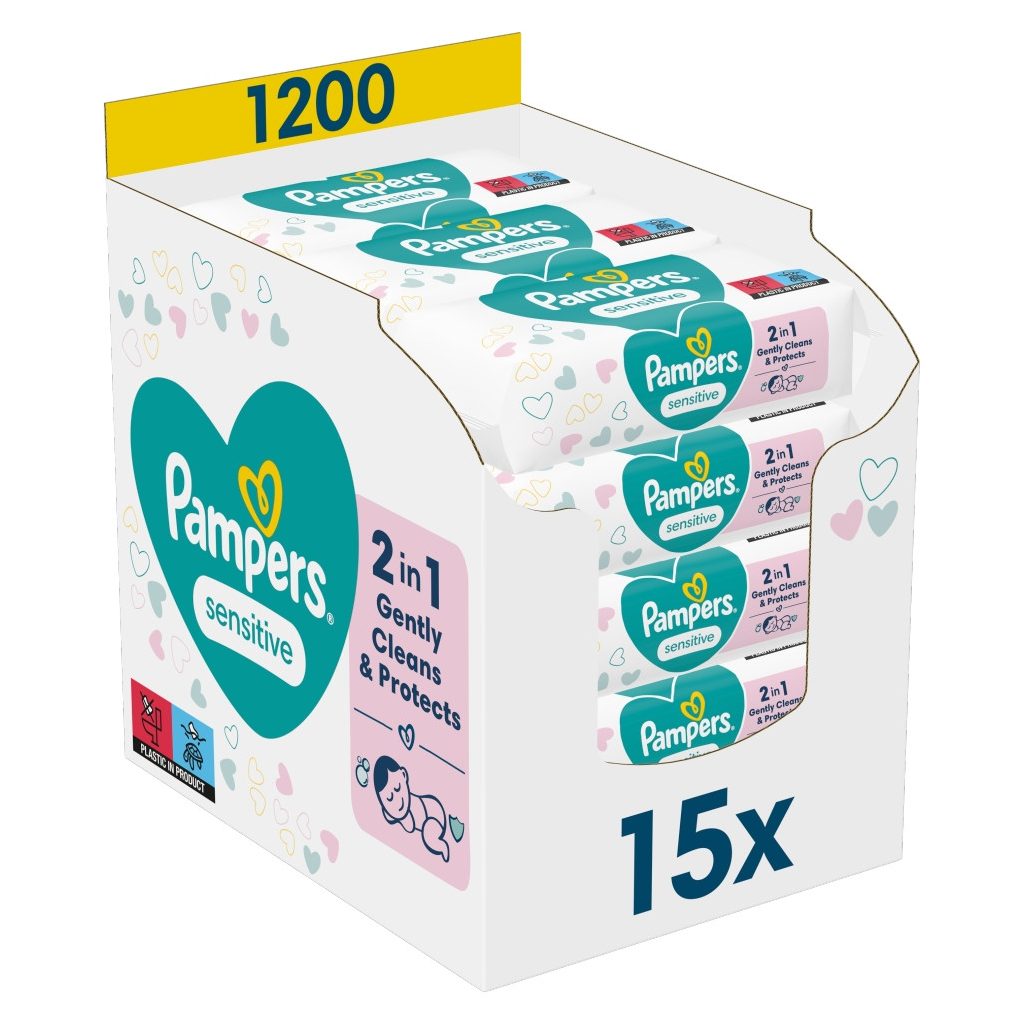 Pampers Sensitive nedves törlőkendő 15x80 db