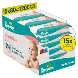 Pampers Sensitive nedves törlőkendő 15x80 db
