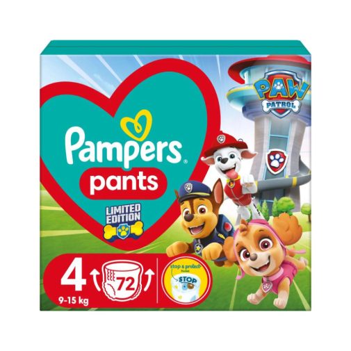 CSOMAGOLÁSSÉRÜLT - Pampers Pants Mancs Őrjárat bugyipelenka, Maxi 4, 9-15 kg, 72 db