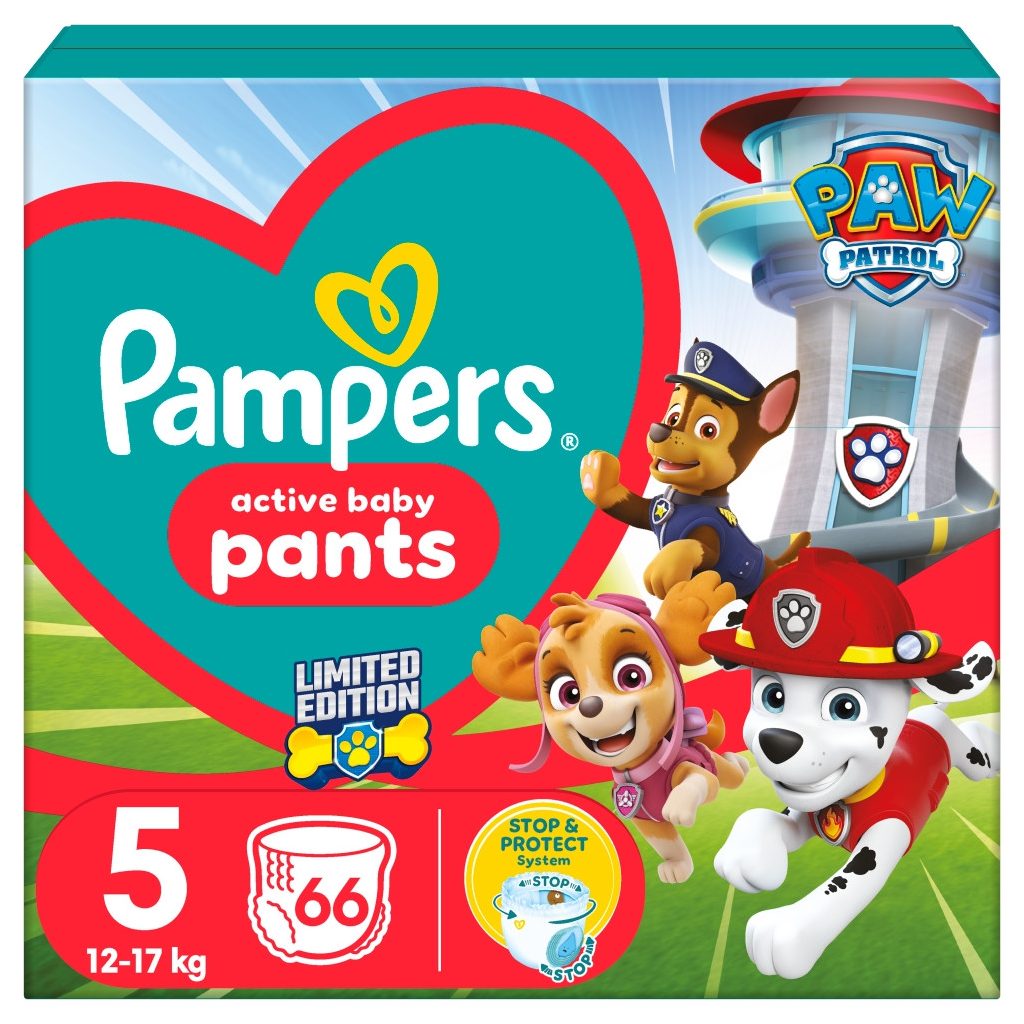 Pampers Active Baby Pants Mancs Őrjárat bugyipelenka 5, 11-17 kg, 66 db
