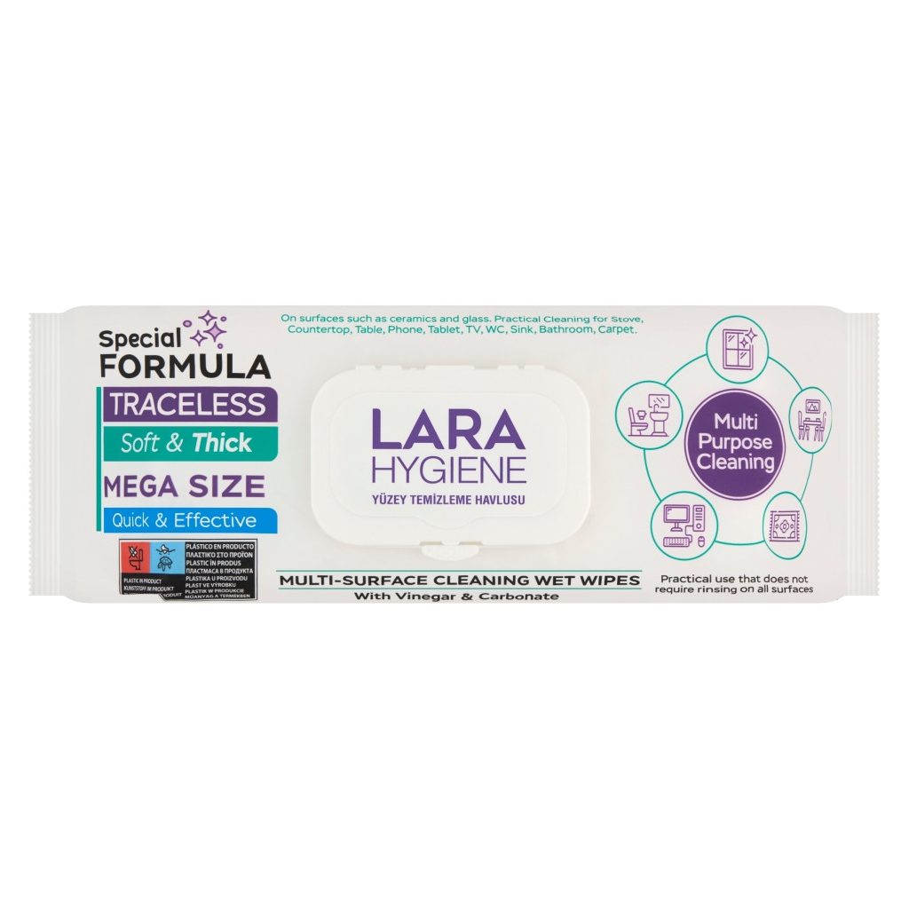 Lara nedves törlőkendő ecettel és szódabikarbónával - Minden felületre (50db)