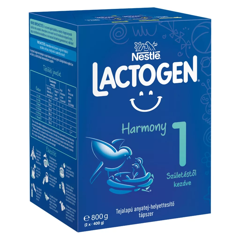 Nestlé Lactogen Harmony 1 tejalapú anyatej-helyettesítő tápszer születéstől kezdve 0 hó+ (800 g)