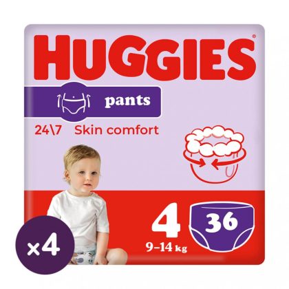 Huggies Pants bugyipelenka, Maxi 4, 9-14 kg, HAVI PELENKACSOMAG 144 db