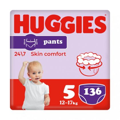 Huggies Pants bugyipelenka, Junior 5, 12-17 kg, HAVI PELENKACSOMAG 136 db