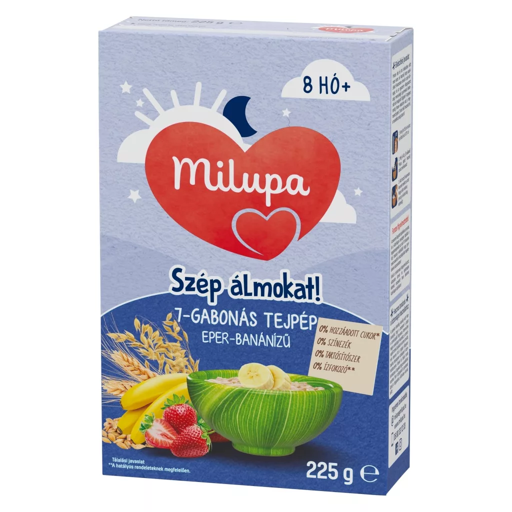 Milupa Szép álmokat! 7 gabonás epres-banános tejpép 8 hó+ (225 g)