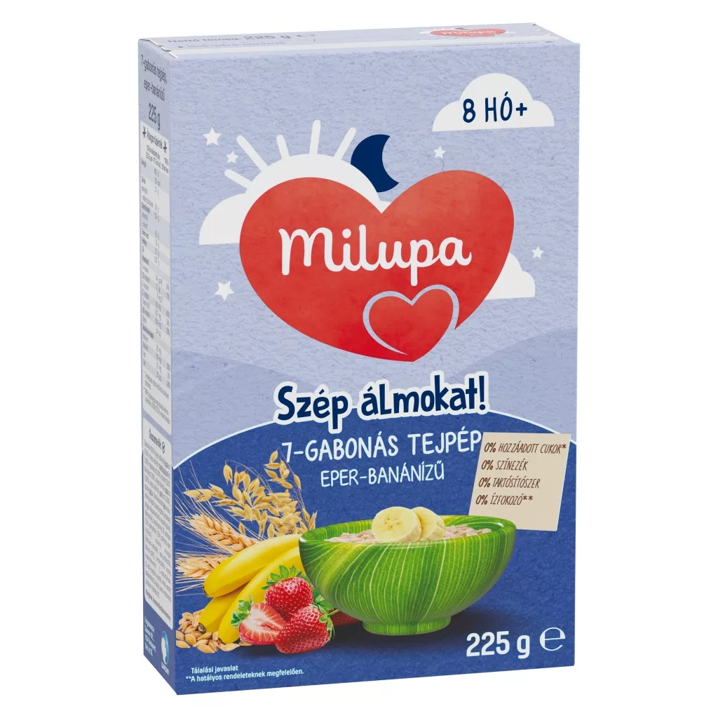 Milupa Szép álmokat! 7 gabonás epres-banános tejpép 8 hó+ (225 g)