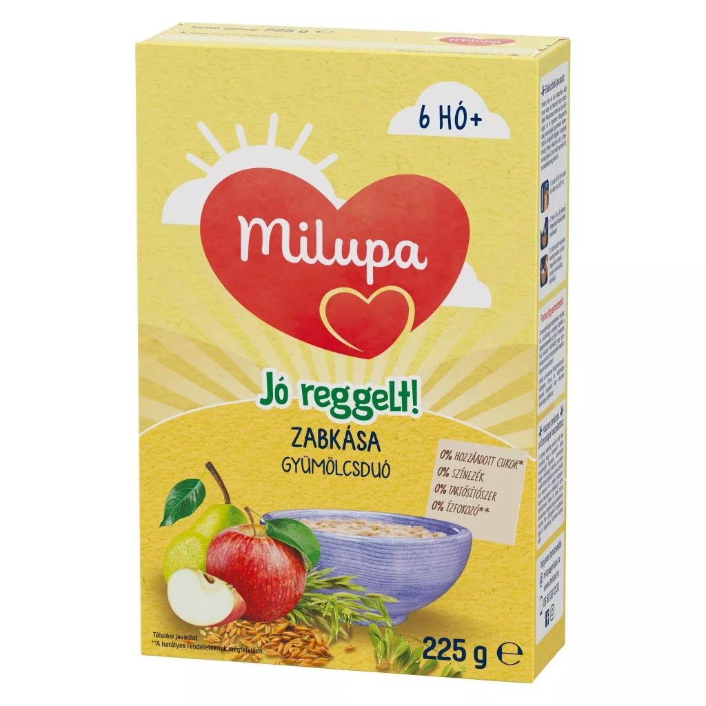 Milupa Jó reggelt!  Zabkása, gyümölcsduó 6 hó+ (225 g)