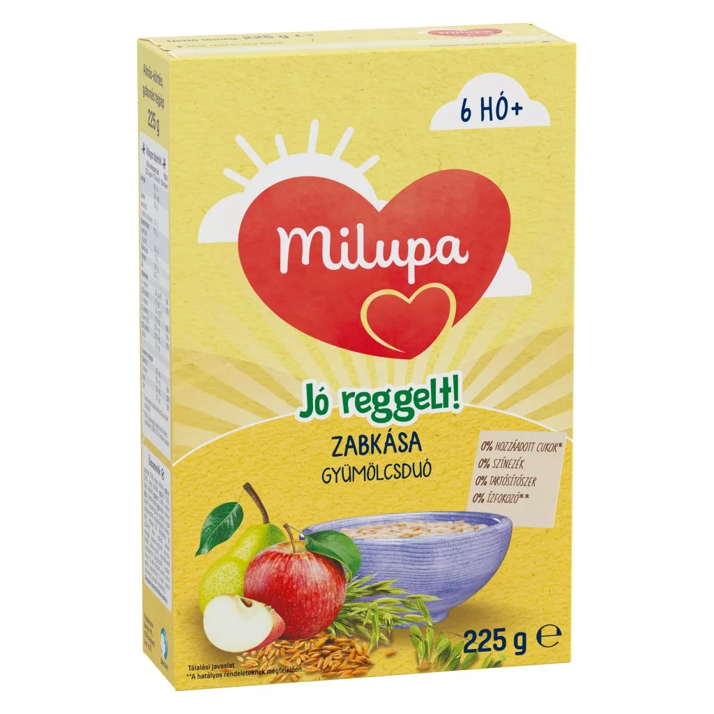 Milupa Jó reggelt!  Zabkása, gyümölcsduó 6 hó+ (225 g)