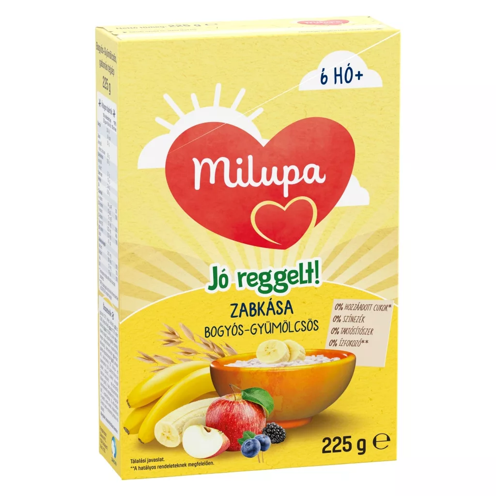 Milupa Jó reggelt!  Zabkása, bogyós-gyümölcsös 6 hó+ (225 g)