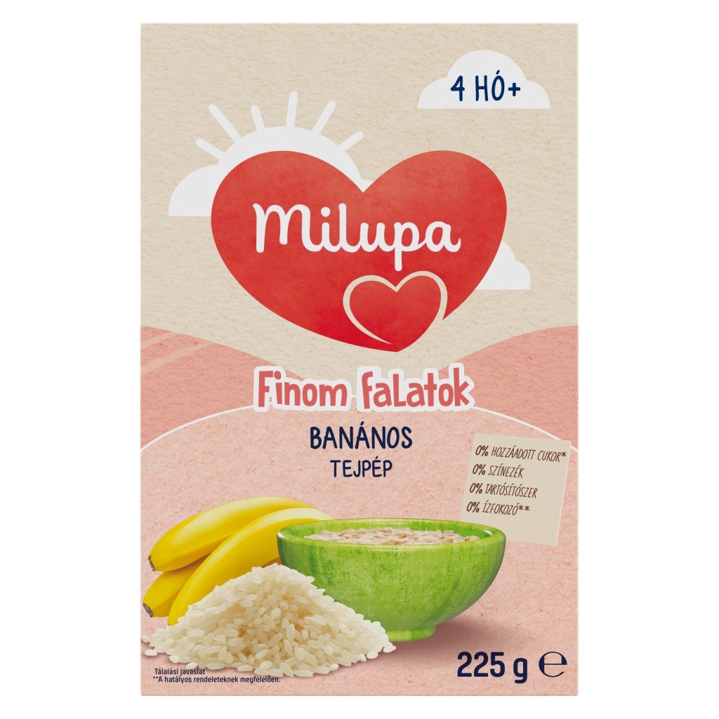 Milupa Finom falatok, Banános tejpép 4 hó+ (225 g)