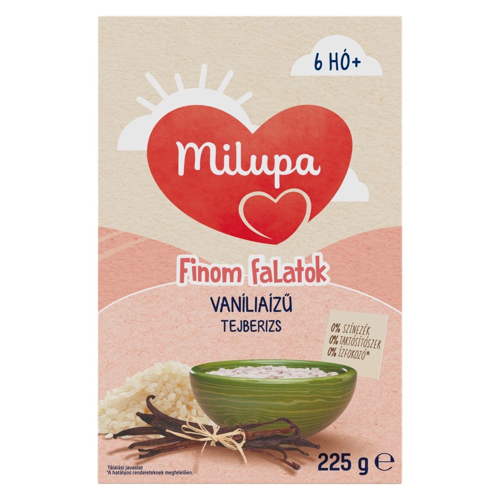 Milupa Finom falatok, Vanília ízű tejberizs 6 hó+ (225 g)