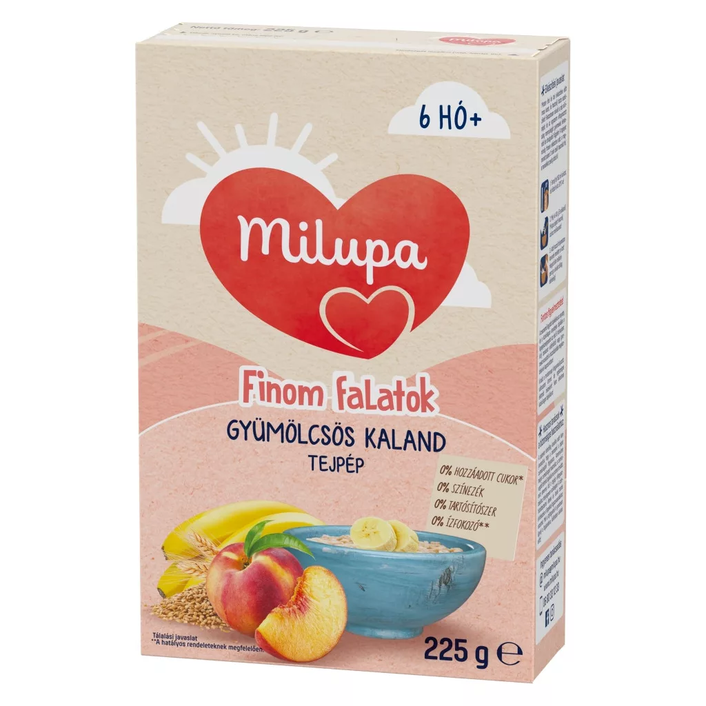 Milupa Finom Falatok, Gyümölcsös kaland tejpép 6 hó+ (225 g)