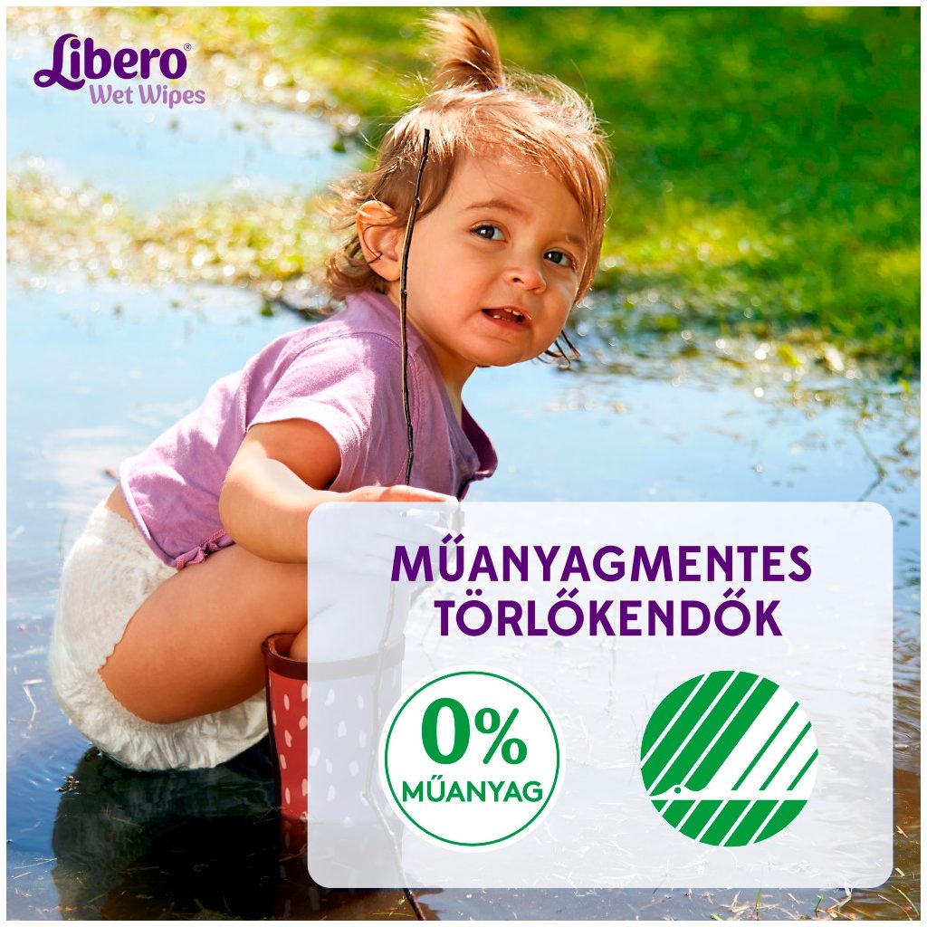 Libero parfümmentes nedves törlőkendő nyugtató repceolajjal 6x64 db