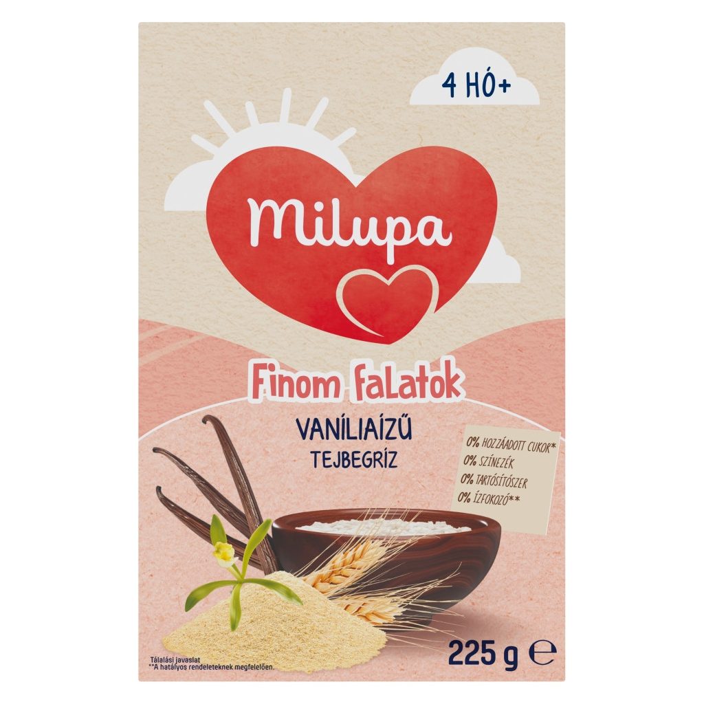 Milupa Finom falatok, Vanília ízű tejbegríz 4 hó+ (225 g)