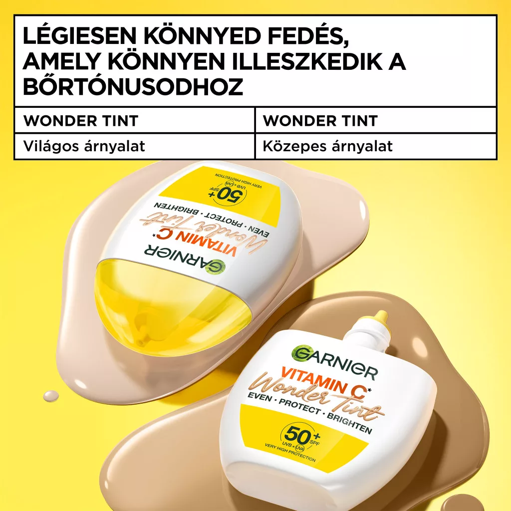 Garnier Wonder Tint színezett fluid C-vitaminnal SPF50+, közepes (40 ml)