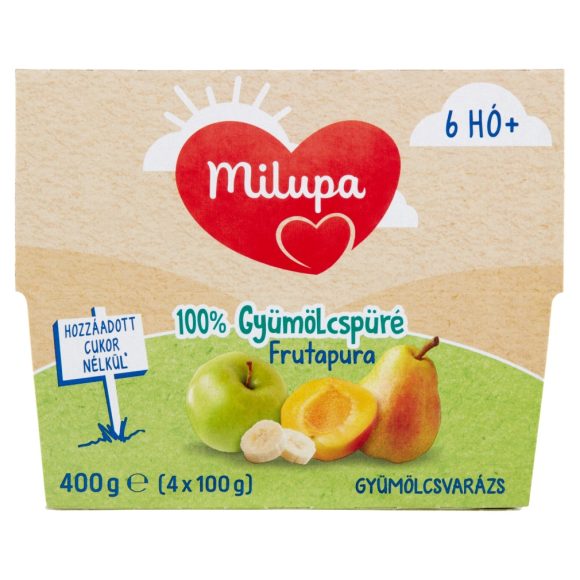 Milupa Frutapura Gyümölcsvarázs gyümölcspüré 6 hó+ (4x100 g)