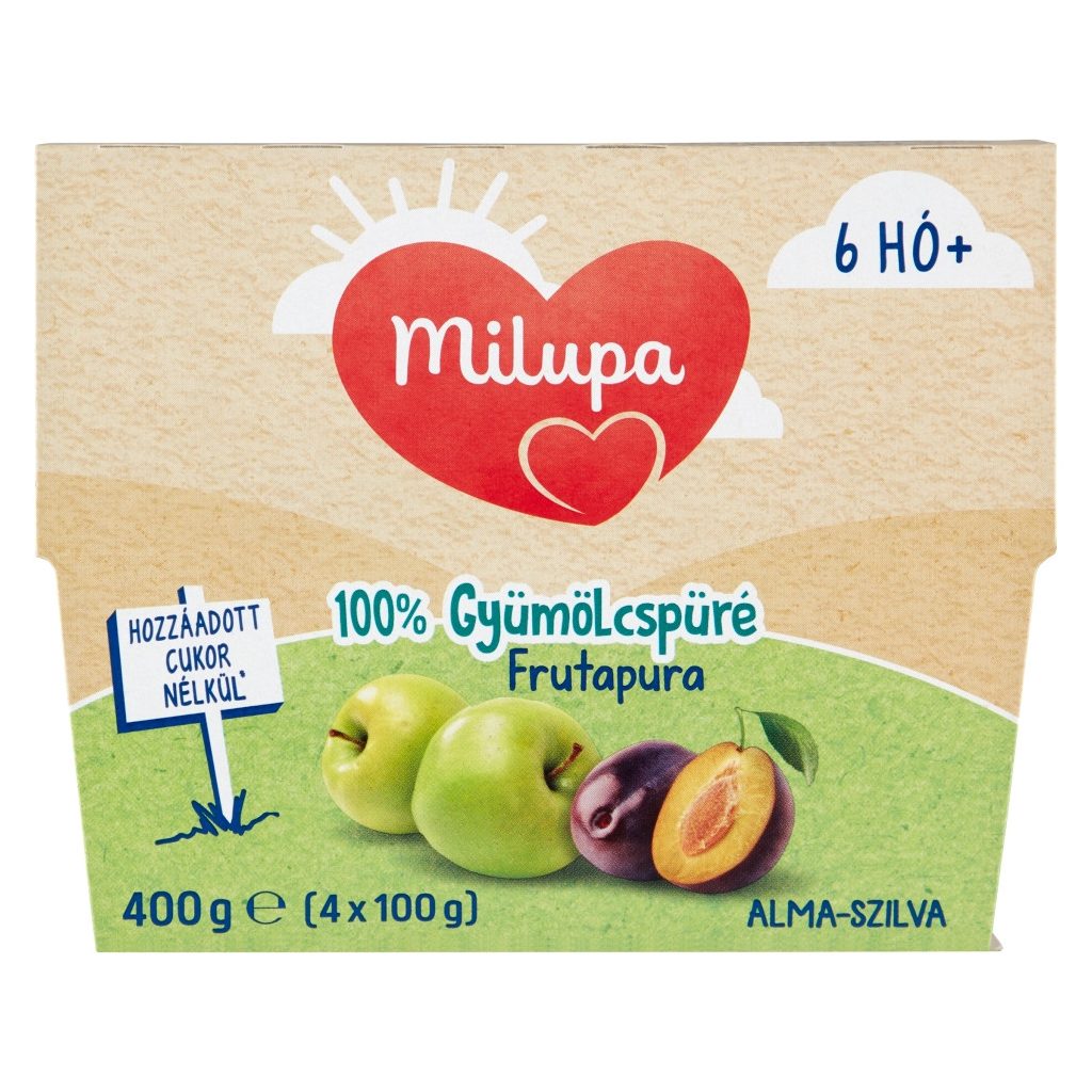 Milupa Frutapura alma-szilva gyümölcspüré 6 hó+ (4x100 g)