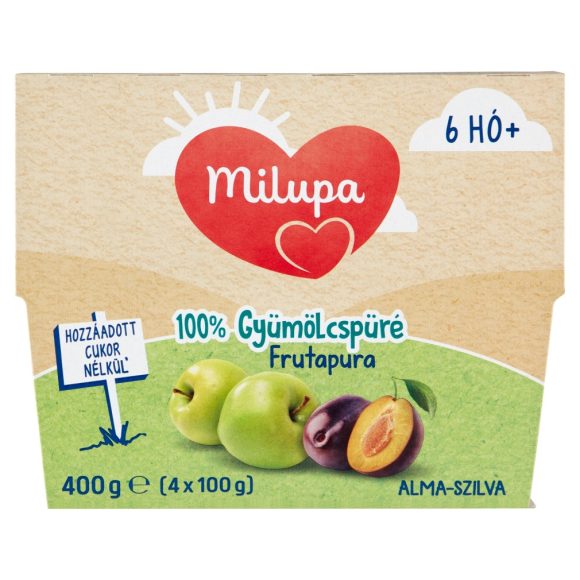 Milupa Frutapura alma-szilva gyümölcspüré 6 hó+ (4x100 g)