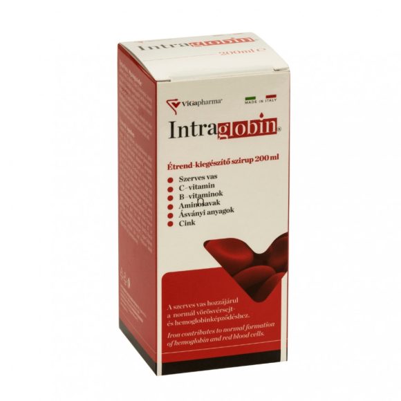 Intraglobin szerves vasat tartalmazó étrend-kiegészítő szirup (200 ml)