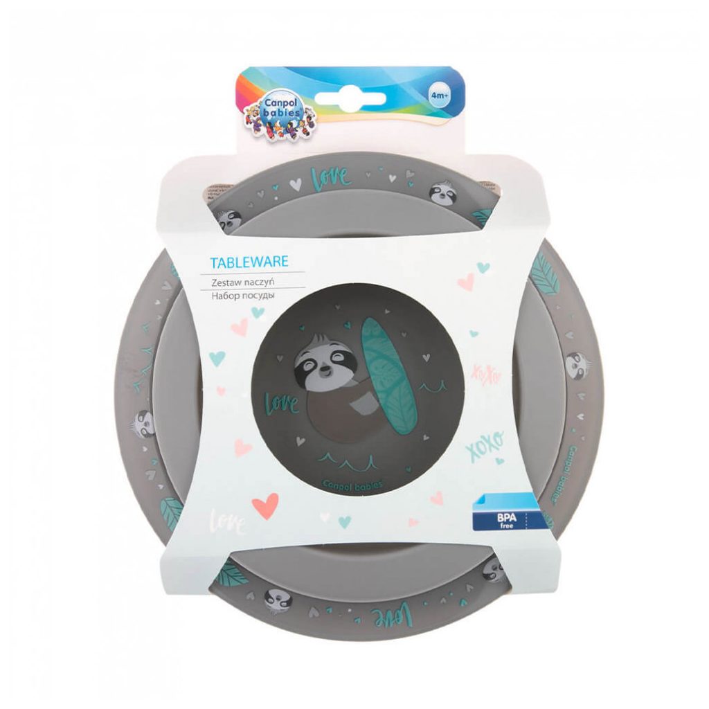 Canpol babies baba étkészlet Exotic Animals, 4 hó+ (szürke)
