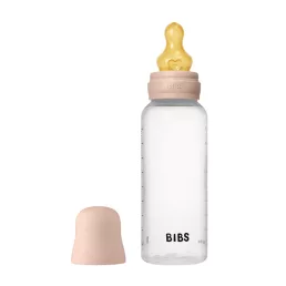   BIBS cumisüvegszett 270 ml - natúr kaucsuk cumifejjel - púderrózsaszín