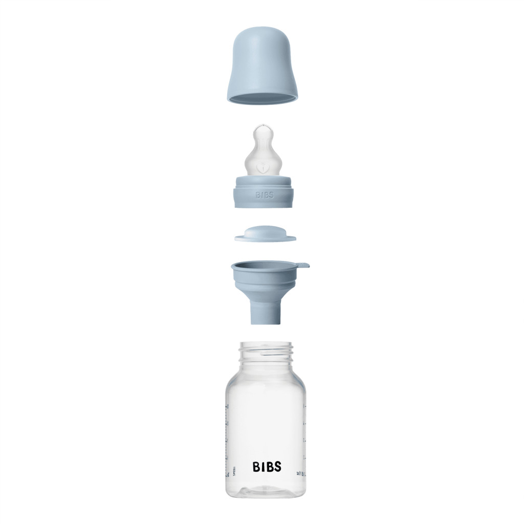 BIBS cumisüvegszett 150 ml - szilikon cumifejjel - pasztellkék