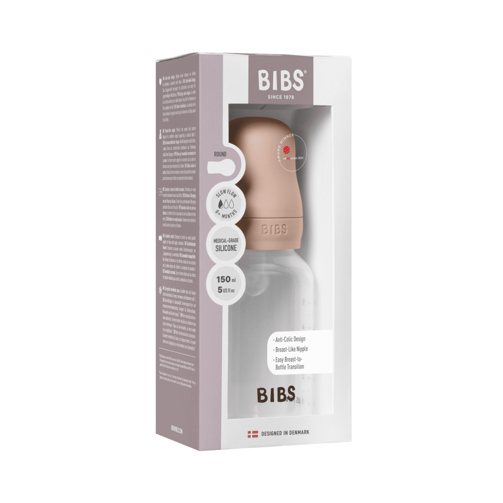 BIBS cumisüvegszett 150 ml - szilikon cumifejjel - púderrózsaszín