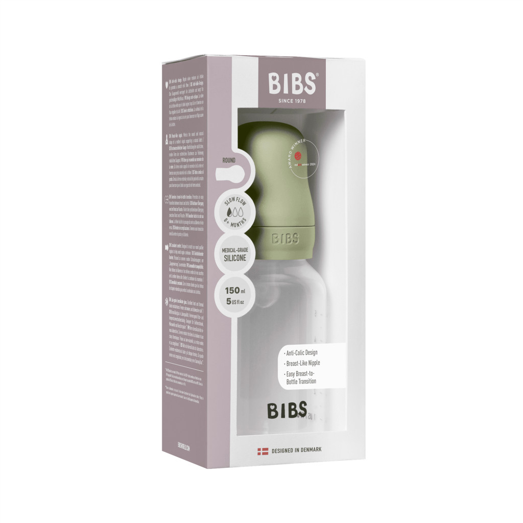 BIBS cumisüvegszett 150 ml - szilikon cumifejjel - zsálya