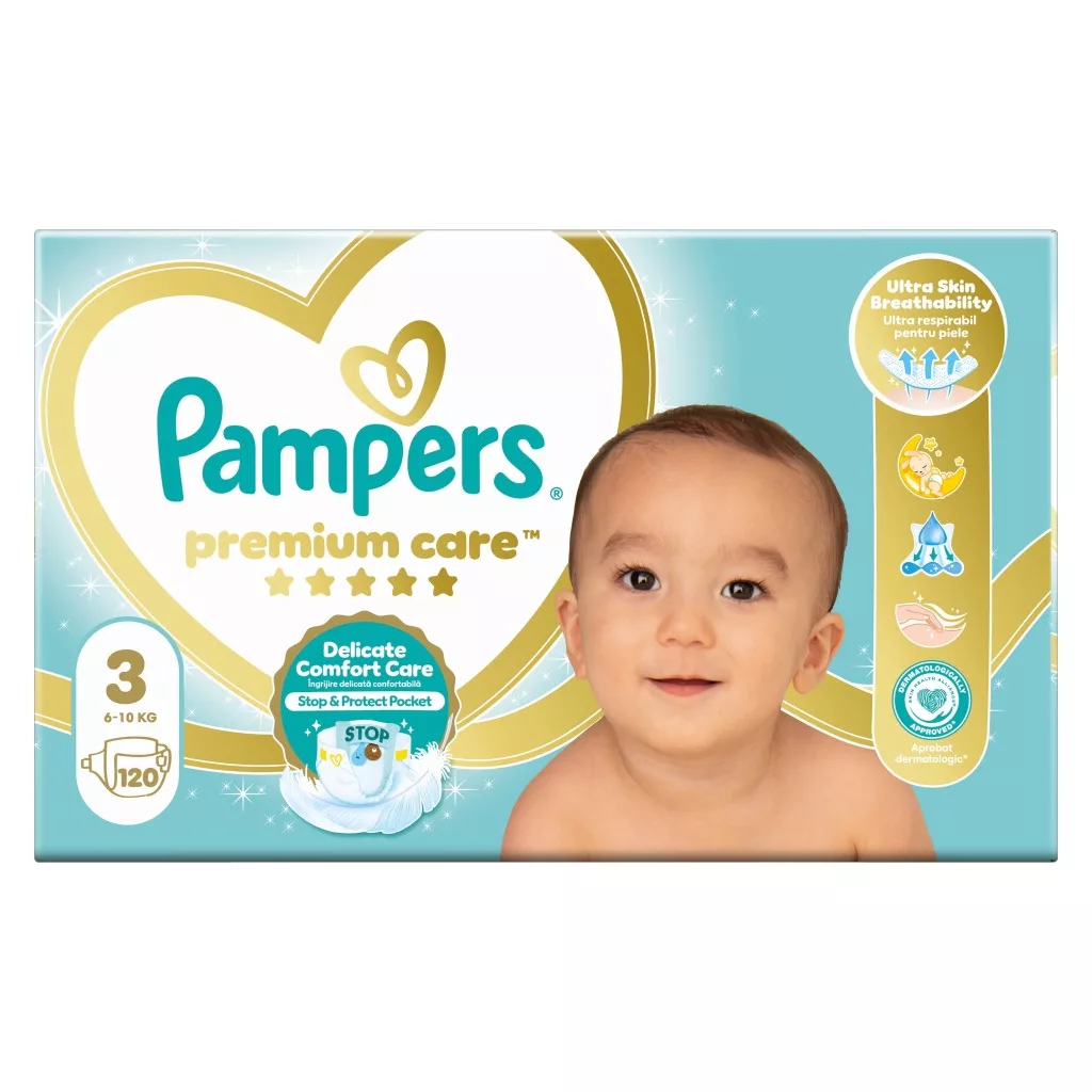 Pampers Premium Care pelenka, Midi 3, 6-10 kg, 120 db