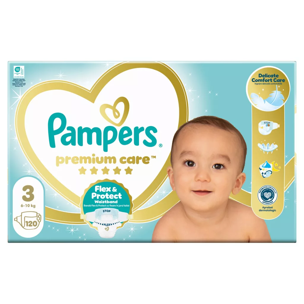 Pampers Premium Care pelenka, Midi 3, 6-10 kg, 120 db